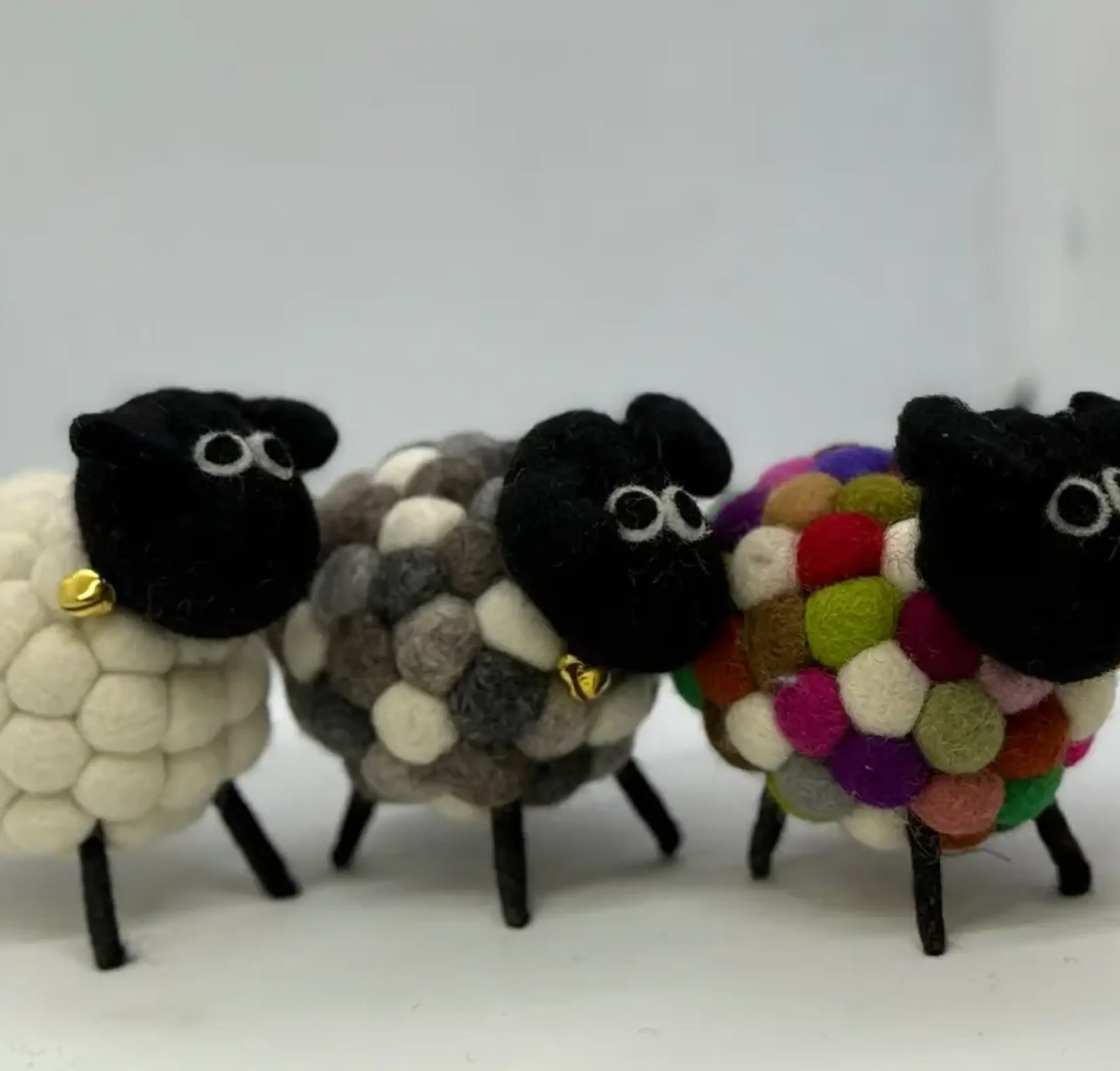 Sheep felted wool doll