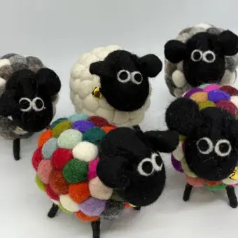 Sheep felted wool doll 