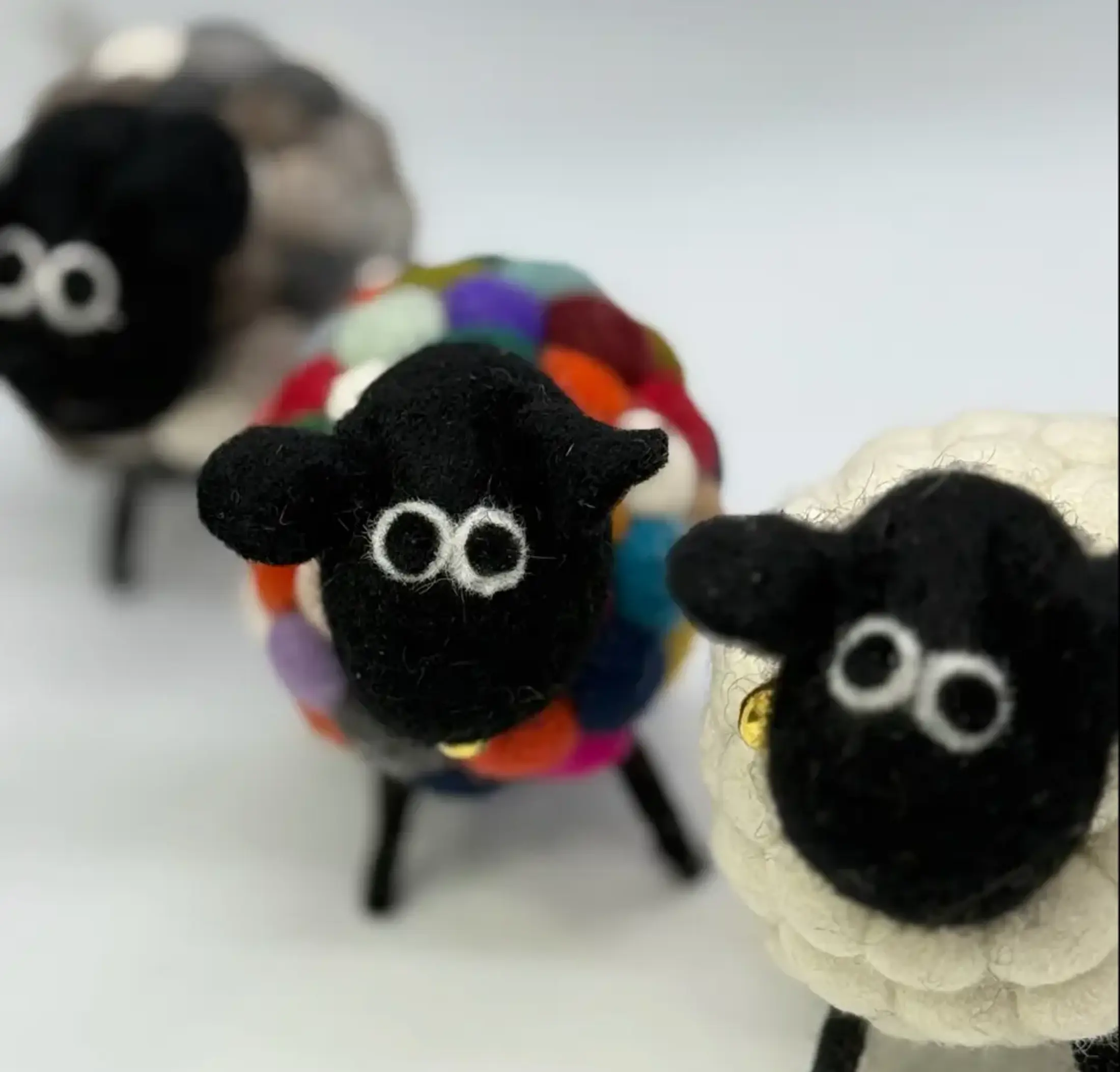 Sheep felted wool doll