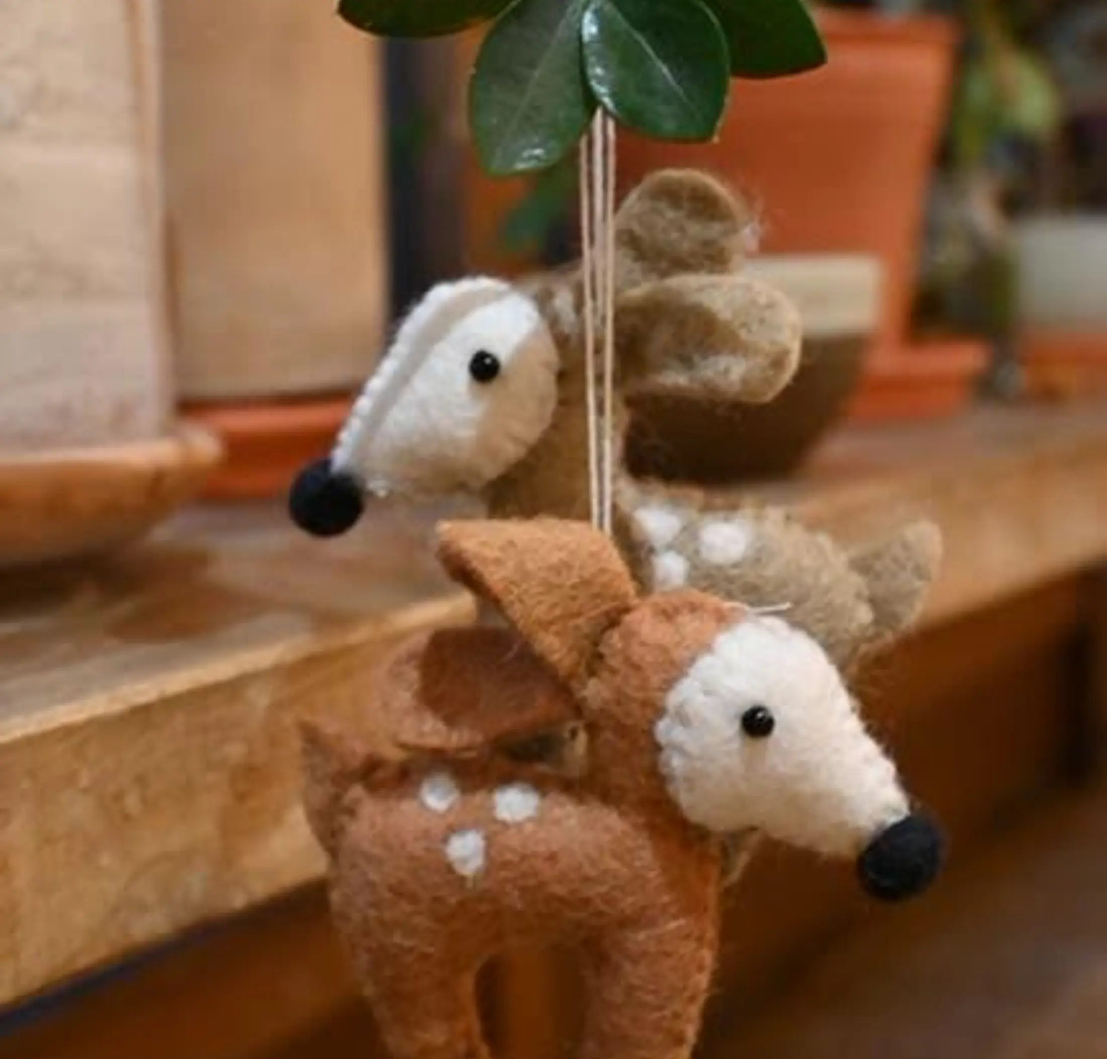 Felted wool Deer Charm