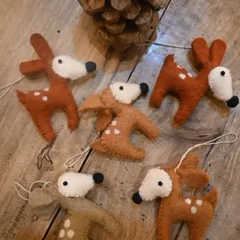 Felted wool Deer Charm